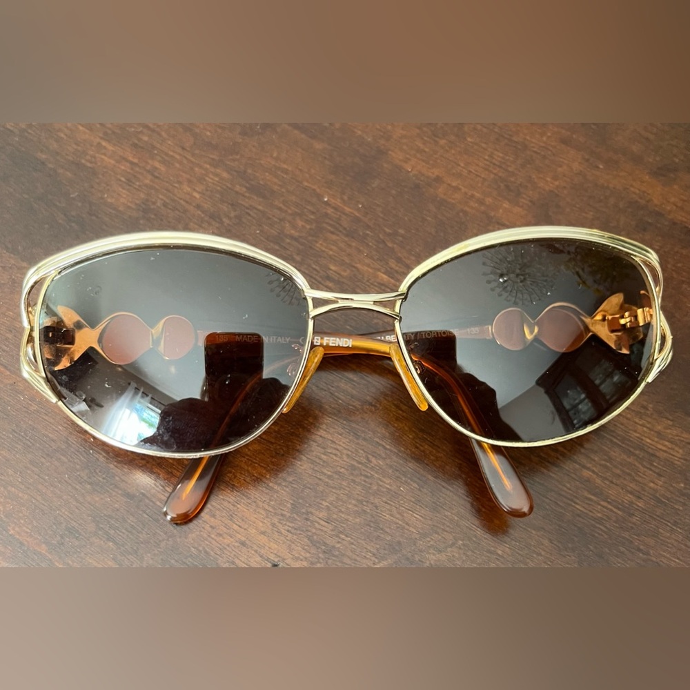 FENDI Vintage Sunglasses FS 155 Golden Beauty Tortoise Made in Italy
